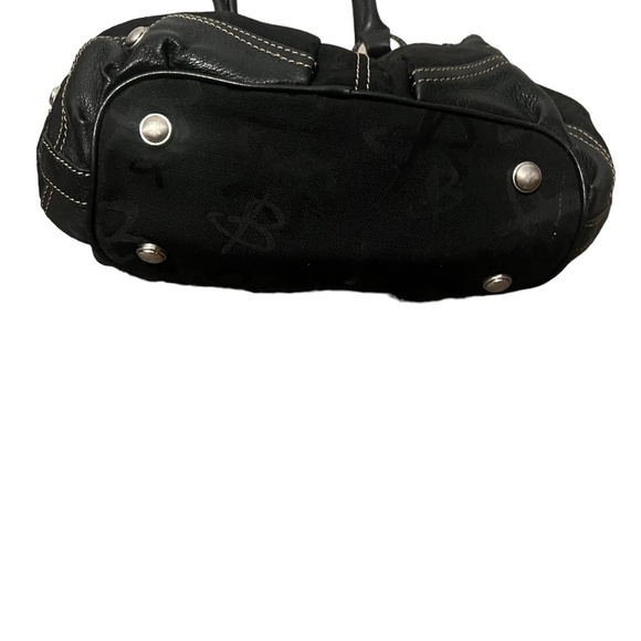 B. Makowsky Large Shoulder Bag Purse Shopper Black Leather Double Strap Zipper - Picture 8 of 14